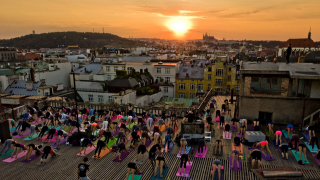 Main photography of project Yoga on the Lucerna Rooftop